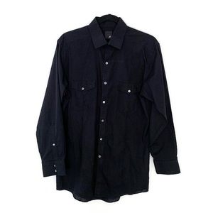 Black Buttondown Western Long Sleeve Shirt